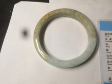 Load image into Gallery viewer, 59.5mm certified Type A 100% Natural light green/brown square Jadeite Jade bangle R101-1758