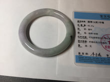 Load image into Gallery viewer, 58.5mm certified type A 100% Natural sunny green/purple round cut Jadeite Jade bangle BM84-0022