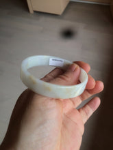 Load image into Gallery viewer, 53.4mm Certified Type A 100% Natural light purple/yellow/white square Jadeite Jade bangle Y153-8058