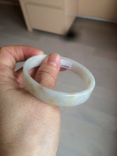 Load image into Gallery viewer, 53.4mm Certified Type A 100% Natural light purple/yellow/white square Jadeite Jade bangle Y153-8058