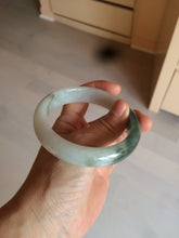 Load image into Gallery viewer, 59.2mm certified type A 100% Natural watery dark green/black/white Jadeite jade bangle BF22-0395