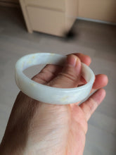 Load image into Gallery viewer, 53.4mm Certified Type A 100% Natural light purple/yellow/white square Jadeite Jade bangle Y153-8058