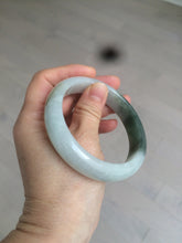 Load image into Gallery viewer, 59.2mm certified type A 100% Natural watery dark green/black/white Jadeite jade bangle BF22-0395