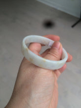 Load image into Gallery viewer, 53.4mm Certified Type A 100% Natural light purple/yellow/white square Jadeite Jade bangle Y153-8058