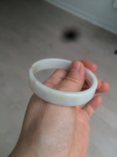 Load image into Gallery viewer, 53.4mm Certified Type A 100% Natural light purple/yellow/white square Jadeite Jade bangle Y153-8058