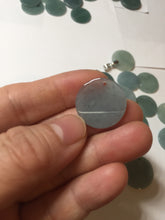 Load image into Gallery viewer, 100% Natural type A dark blue/green/gray round Guatemala Jadeite Jade safe and sound pendant group BF155