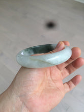 Load image into Gallery viewer, 59.2mm certified type A 100% Natural watery dark green/black/white Jadeite jade bangle BF22-0395