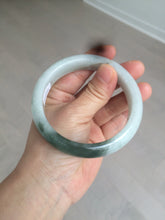 Load image into Gallery viewer, 59.2mm certified type A 100% Natural watery dark green/black/white Jadeite jade bangle BF22-0395