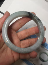 Load image into Gallery viewer, 59mm Certified Type A 100% Natural green gray purple Jadeite Jade bangle AH95-4489