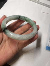 Load image into Gallery viewer, 57mm Certificated sunny green/dark green/white jadeite jade bangle BK119-8242