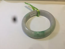 Load image into Gallery viewer, 50mm 100% natural Type A sunny green/purple oval jadeite jade bangle E51-1084