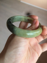 Load image into Gallery viewer, 51mm 100% Natural yellow/blue/brown/black carved bunny/window Xiu Jade (Serpentine) bangle XY11