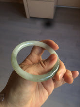 Load image into Gallery viewer, 54.5mm Certified type A 100% Natural icy watery dark green/white round cut Jadeite bangle BG74-0417