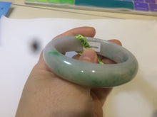 Load image into Gallery viewer, 50mm 100% natural Type A sunny green/purple oval jadeite jade bangle E51-1084