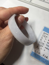 Load image into Gallery viewer, 51mm Certified Type A 100% Natural light purple/white square Jadeite Jade bangle BN92-2723