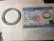 Load image into Gallery viewer, 55.5mm certified Type A 100% Natural light green/purple round cut Jadeite Jade bangle BK67-9881