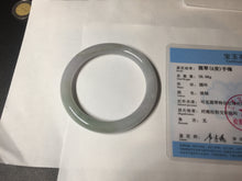 Load image into Gallery viewer, 55.5mm certified Type A 100% Natural light green/purple round cut Jadeite Jade bangle BK67-9881