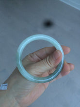 Load image into Gallery viewer, 54.5mm Certified type A 100% Natural icy watery dark green/white round cut Jadeite bangle BG74-0417
