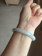 Load image into Gallery viewer, 55.5mm certified Type A 100% Natural light green/purple round cut Jadeite Jade bangle BK67-9881