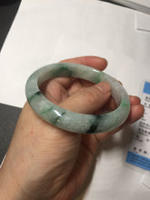Load image into Gallery viewer, 56.5mm Certificated sunny green/dark green/white jadeite jade bangle BK120-8240