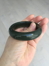 Load image into Gallery viewer, 52.3mm 100% Natural dark green yellow nephrite Jade bangle(河磨玉) HE103