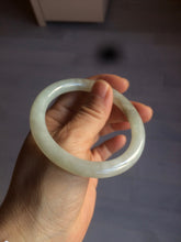 Load image into Gallery viewer, 55mm Certified type A 100% Natural icy watery light green/white round cut Jadeite bangle BG72-0420