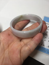 Load image into Gallery viewer, 51mm Certified Type A 100% Natural light purple/white square Jadeite Jade bangle BN93-2719