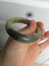 Load image into Gallery viewer, 51mm 100% Natural yellow/blue/brown/black carved bunny/window Xiu Jade (Serpentine) bangle XY11