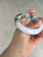Load image into Gallery viewer, 54.8mm certified 100% natural Type A light purple dark green jadeite jade bangle E141-3921