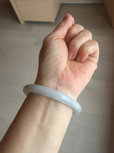 Load image into Gallery viewer, 54mm certificated Type A 100% Natural light green/white round cut Jadeite Jade bangle BK70-9864