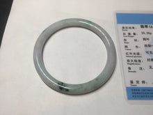 Load image into Gallery viewer, 57mm certified 100% natural type A light green/purple with green fly flowers round cut jadeite jade bangle BN59-3125