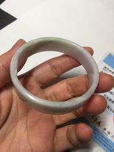 Load image into Gallery viewer, 51mm Certified Type A 100% Natural light purple/white square Jadeite Jade bangle BN93-2719