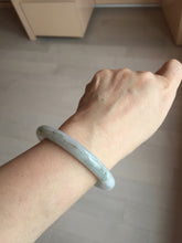 Load image into Gallery viewer, 54mm certificated Type A 100% Natural light green/white round cut Jadeite Jade bangle BK70-9864