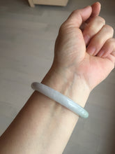 Load image into Gallery viewer, 54mm certificated Type A 100% Natural light green/white round cut Jadeite Jade bangle BK70-9864