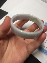 Load image into Gallery viewer, 51mm Certified Type A 100% Natural light purple/white square Jadeite Jade bangle BN93-2719