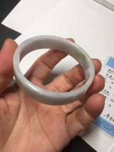 Load image into Gallery viewer, 51mm Certified Type A 100% Natural light purple/white square Jadeite Jade bangle BN93-2719