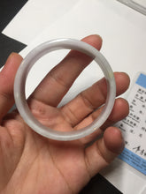 Load image into Gallery viewer, 51mm Certified Type A 100% Natural light purple/white square Jadeite Jade bangle BN93-2719