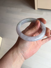 Load image into Gallery viewer, Shopify Only. 57mm Certified Type A 100% Natural icy watery green purple Jadeite Jade bangle BM85-8637