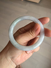 Load image into Gallery viewer, 54mm certificated Type A 100% Natural light green/white round cut Jadeite Jade bangle BK70-9864