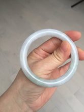 Load image into Gallery viewer, 54mm certificated Type A 100% Natural light green/white round cut Jadeite Jade bangle BK70-9864