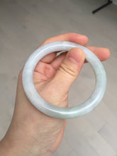 Load image into Gallery viewer, 54mm certificated Type A 100% Natural light green/white round cut Jadeite Jade bangle BK70-9864