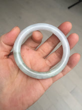 Load image into Gallery viewer, 54mm certificated Type A 100% Natural light green/white round cut Jadeite Jade bangle BK70-9864