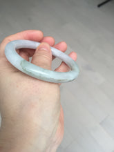 Load image into Gallery viewer, 54mm certificated Type A 100% Natural light green/white round cut Jadeite Jade bangle BK70-9864