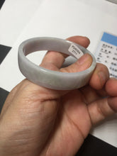 Load image into Gallery viewer, 51mm Certified Type A 100% Natural light purple/white square Jadeite Jade bangle BN94-2711