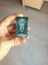 Load image into Gallery viewer, 100% natural blue/gray Guatemala jadeite jade Guanyin (观音) safe and sound pendant/worry stone/decor PD194