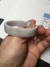 Load image into Gallery viewer, 51mm Certified Type A 100% Natural light purple/white square Jadeite Jade bangle BN94-2711