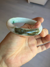 Load image into Gallery viewer, 53.5mm 100% natural certified sunny green brown pink oval jadeite jade bangle BN29-8348