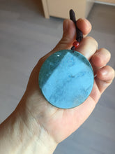 Load image into Gallery viewer, 48.7mm 100% Natural dark green/black/gray Guatemala jadeite intaglio dragon Pendant/handhold worry stone PD193