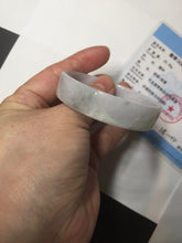 Load image into Gallery viewer, 51mm Certified Type A 100% Natural light purple/white square Jadeite Jade bangle BN94-2711