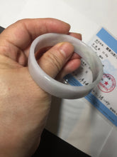 Load image into Gallery viewer, 51mm Certified Type A 100% Natural light purple/white square Jadeite Jade bangle BN94-2711